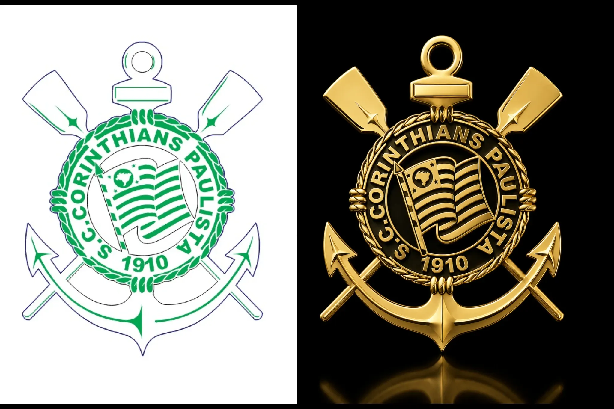 Modelo de pingente do Corinthians